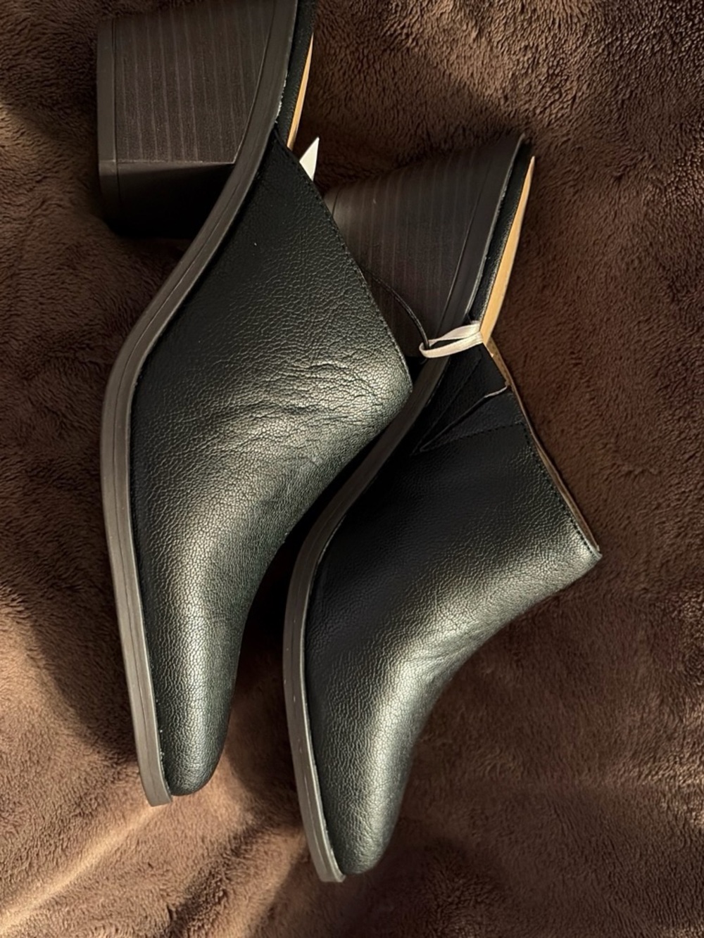 LOFT Black Ankle Booties with Low Block Heel